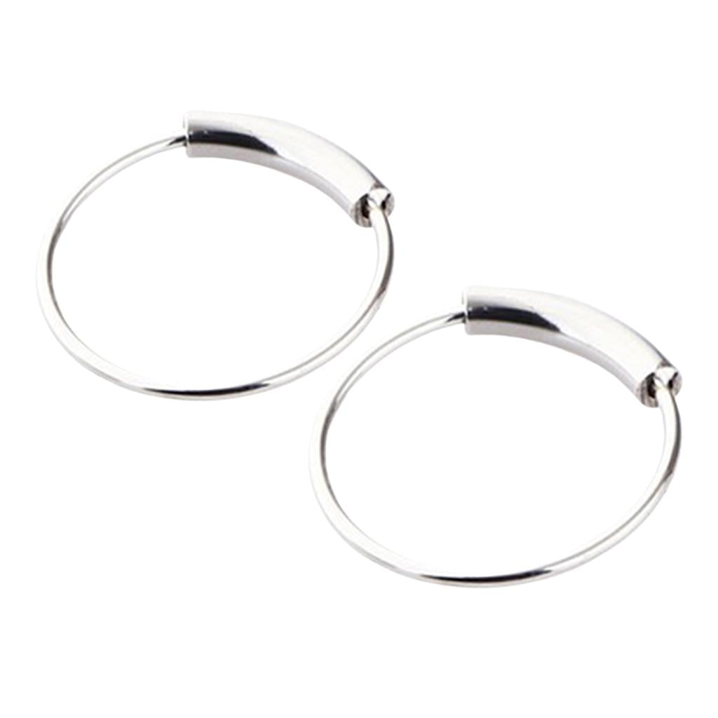 Max 2pcs Nose Ring Nose Hoop Tragus Helix Ear Piercing Steel Ring 8mm Silver