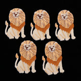 Max 5 Pieces/pack Embroidered Iron on Patches Animal Cloth Stickers DIY Lion