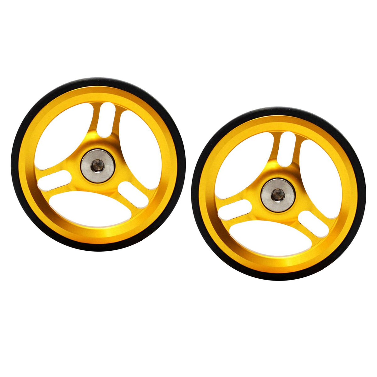 Maxbell Folding Bike Easy Wheel EZ Wheels for Brompton Traveling Rack Gold