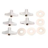 Maxbell 5 Pieces Quick Release Cymbal Stand Wing Nut with Washer Gasket