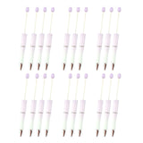 Maxbell 20Pcs Bead Pens Ball Pen DIY Printable Creative for Exam Stationery Supplies Purple