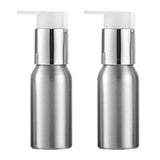 Maxbell 2x Empty Makeup Shampoo Pump Bottles Aluminum Cream Lotion Containers 50ml