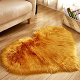 Max Heart Shaped Area Rug, Cozy Shaggy Plush Floor Mat for Bedroom Camel-30x40cm