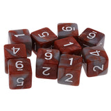 Maxbell Pack of 10 Dual Colored Six Sided D6 Dice for D&D TRPG Games Brown & Gray