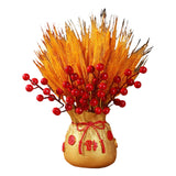 Maxbell Chinese Bag Shape Dried Flower Vase Pot Desktop Bonsai Ornament for Events Aureate