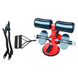 Maxbell Sit up Bar with 2 Strong Suction Cups Adjustable Assistant Device Situp Aid Red with Rope