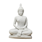 Maxbell Buddha Resin Statue Meditation Figurines Home Tabletop Collectible Sculpture White