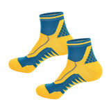 Maxbell 1 Pair Men Crew Socks Breathable Athletic Sports Ankle Socks for Football Yellow