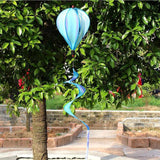 Max Hot Air Balloon Wind Spinner Stripe Garden Yard Outdoor Decor Blue Cloud