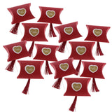 Max 12pcs Corrugated  Paper Pillow Candy Gift Box Wedding Favors  Red