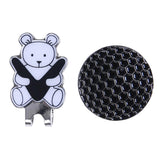 Maxbell Golf Hat Clip with Detachable Magnetic Golf Ball Marker Bear Pattern Black