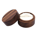 Maxbell Wood Wedding Ring Box Keepsake Round Multiuse for Commitment Wedding Decor Style A