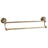 Maxbell 24inch Brass Bathroom Towel Rack with Hooks 2 Bars Towel Holder Hanger