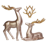 Maxbell Couple Deer Ornament Resin Furnshing Decorations Collectibles Rose Gold