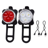 Maxbell USB Rechargeable Bike Lights Set Head Tail Light Lamp Front+Tail Light