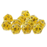 Maxbell Pack of 10pcs Pearl Yellow D20 Twenty Sided Game Dice D&D TRPG Games Party Supplies