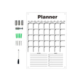 Maxbell Acrylic Calendar dry erasing Board with Marker Reusable for Meal Plan Kitchen Small