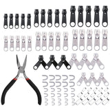 Maxbell Zipper Repair Kit with Zipper Install Pliers for Jeans Jackets Backpacks 85PCS