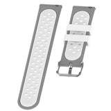 Maxbell Silicone Wristband For Fitbit Versa2 Smart Watch Replacement White+Gray