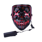 Maxbell Halloween Skull Mask Led Costume Mask EL Wire Light Up Mask Pink