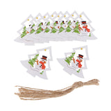 Maxbell 10 Piece Wooden Christmas Tree Hanging Decoration Ornament Xmas Tree 61x61mm
