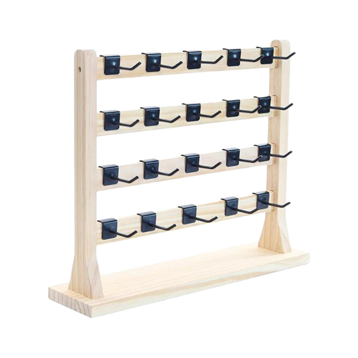 Maxbell Wooden Earrings Display Stand with Hooks Multipurpose for Dresser Bedroom