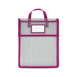 Maxbell Book Pouch Bags with Carrying Handle Handbag Mesh Storage Bag for Organize Amaranth