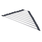 Maxbell Stainless Steel Foldable Corner Sink Rack for Laundry Room Kitchen Fruits Black