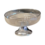 Maxbell Fruit Bowl Decor Pedestal Fruit Bowl for Table Centerpiece Living Room Party Gray Silver