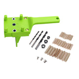 Max Quick Doweling Jig Pocket Hole Jig Locator with Drill Bit and Dowel Green