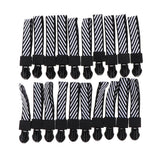 Max 20 Pieces Metal Zipper Puller with Webbing Cord for Clothing Black White