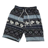 Maxbell Summer Beach Shorts for Women Men Boho Clothes Thailand Elephant Short Pants Blue