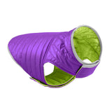 Maxbell Dog Winter Coat Adjustable Full Body Clothing Reversible Apparel Pet Clothes violet and green