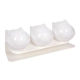 Maxbell Raised Cat Bowls Durable Cat Food and Water Bowl for Indoor Cats Puppy White