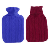 Maxbell 2 Pieces Knitted Cover Case For 2000ml Rubber Hot Water Bottle Bag Blue Red