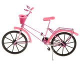 Maxbell 1:10 Aluminum Bike Model Bicycle with Basket Handicraft Toy Pink
