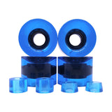Maxbell 4 Pieces Skateboard Wheels 78A Hardness Durable PU Damping Wheel Replacement Clear Blue