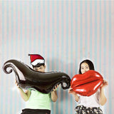 Maxbell Set of 3 Large Red Lips Mustache Foil Balloons Wedding Birthday Party Decorations