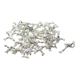 Maxbell 30Pcs Tibetan Silver Halloween skull cross large hole charms pendant
