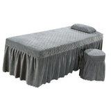 Max SPA Massage Bedding Set Set Table Skirt Pillow Case Stool Cover Grey