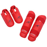 Maxbell Shin Instep Protectors Leg Protector Foot Protector Taekwondo Boxing XL Red