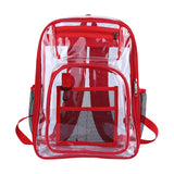 Maxbell Transparent Backpack 2 Way Zip Reinforced Strap Durable for Sports Men Red
