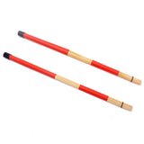 Maxbell Professional Jazz Drum Brushes Bamboo Drumsticks Unique Sound Instrument Red