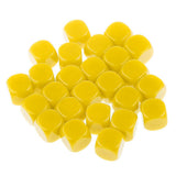 Maxbell Pack of 25pcs Opaque Yellow Blank D6 Six Sided Dice Teaching Resources Party Supplies