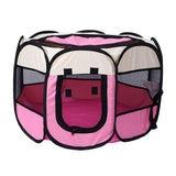 Maxbell Maxbell Foldable Portable Pet Playpen Octagonal Zippered Top for Puppy Kitten Cat Pink Medium