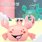 Maxbell Electric Crab Toys Pull Back Sound Colorful Light Auto Rotation Animal Model pink