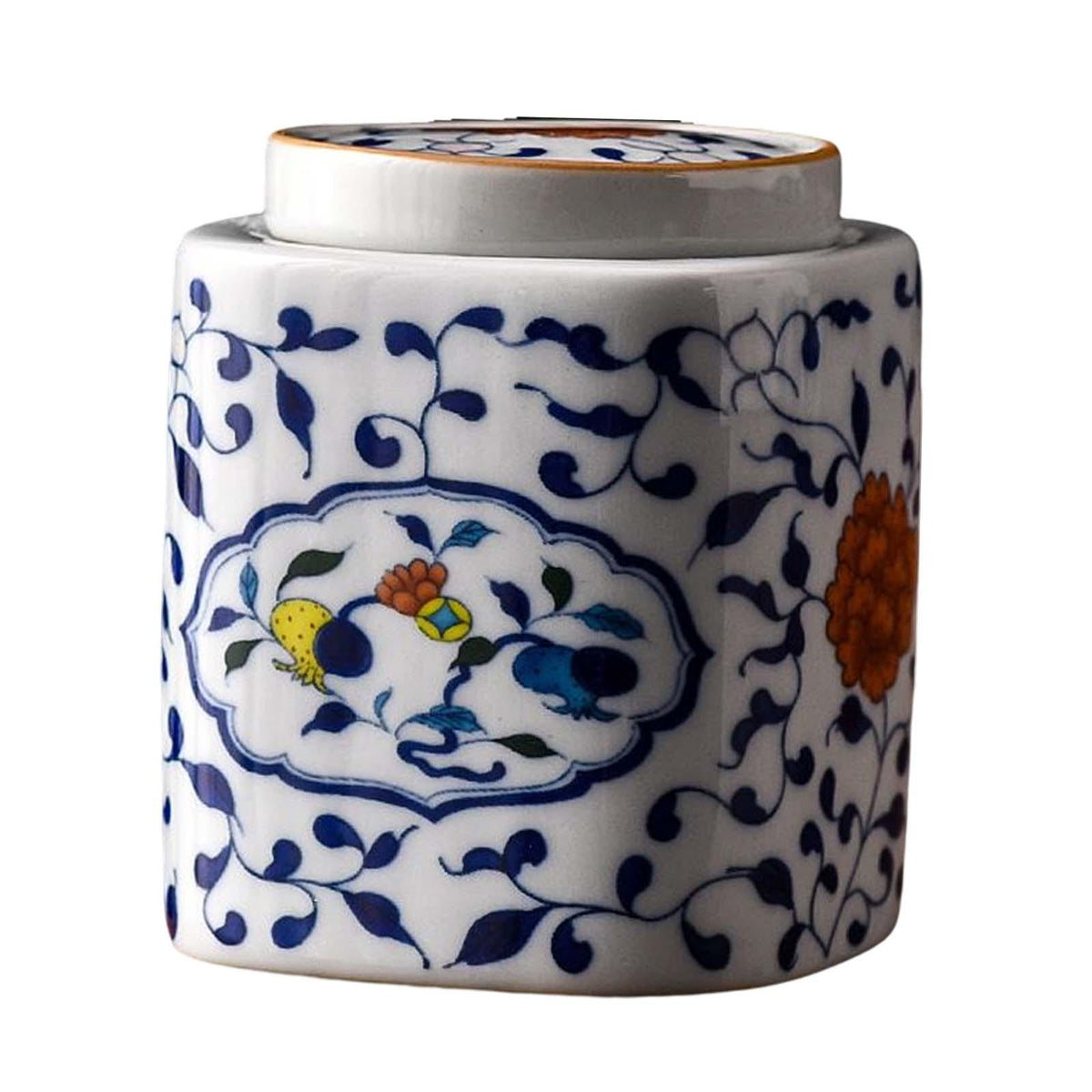 Maxbell Decorative Porcelain Jar Oriental Style Figurine Coffee Table Tea Canister Style B