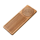 Maxbell Traditional Bamboo Wood Tea Serving Tray for Travel  Wood L