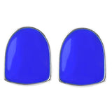 Maxbell 2 Pieces Blue Fang Teeth Halloween Hippy Teeth Mouth Grills Platinum Plated