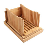 Maxbell Bamboo Bread Slicers Crumb Catcher Compact Folding for Kitchen Baking Slicing style A